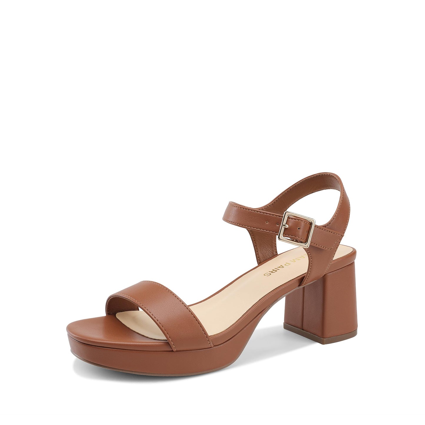 DREAM PAIRS Women's Platform Block Chunky Heels Sandals | Open Square Toe Ankle Strap Heel Fashion Wedding Party Dress Sandals Shoes 2.56-inch Block Heel and a 0.71-inch Platform