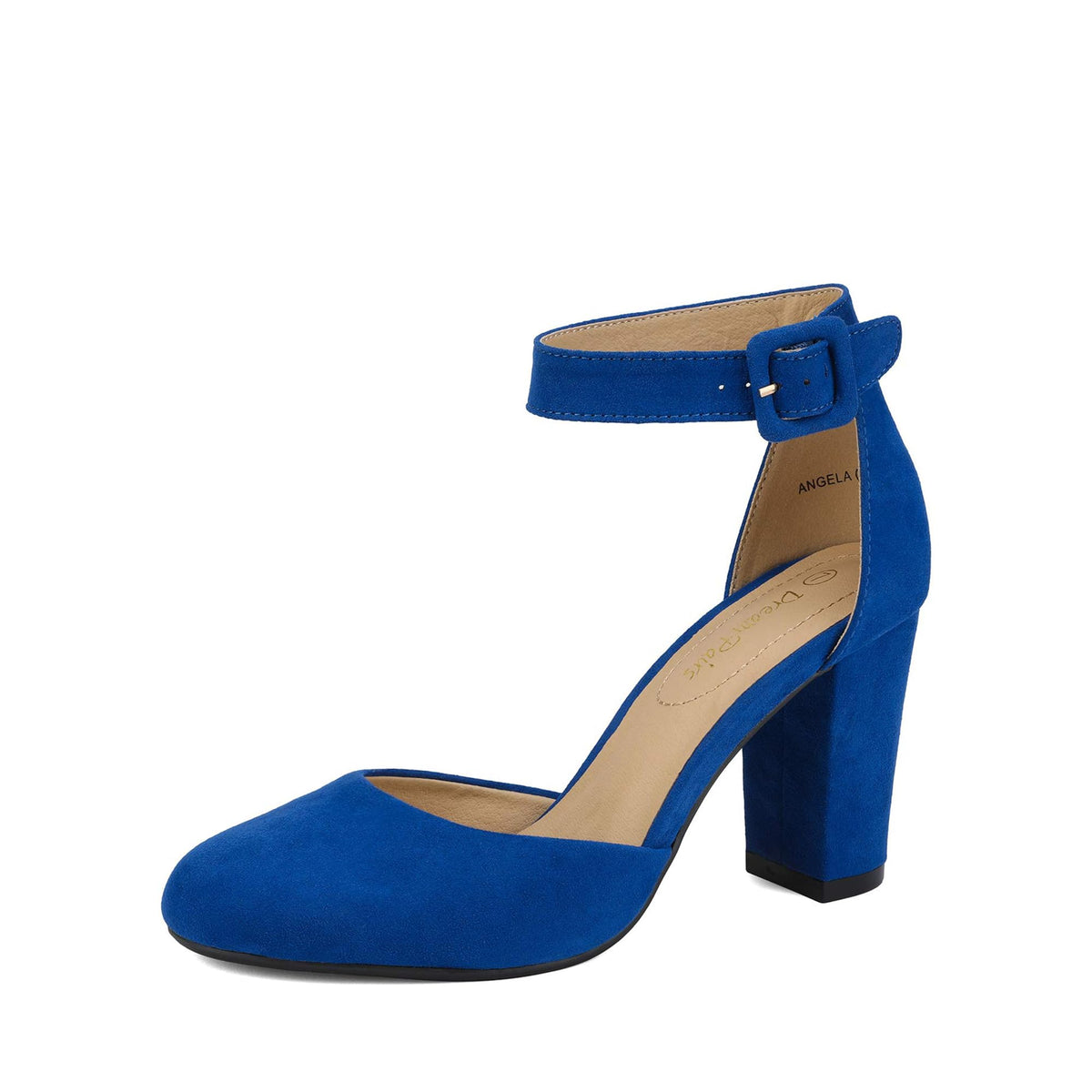 DREAM PAIRS Women's High Heel Chunky Pumps Shoes | Ankle Strap Closed Round Toe Chunky Heels Wedding Pumps Shoes for Women