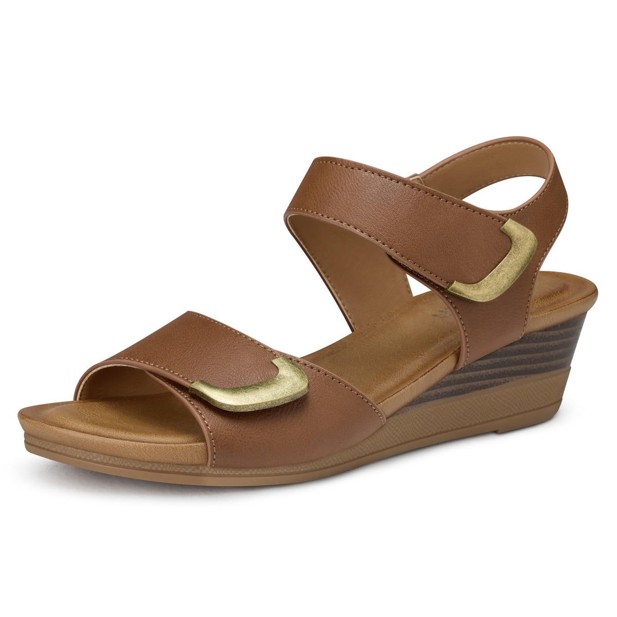 SHIBEVER Wedge Sandals for Women: Comfortable Dressy Casual Womens Shoes | Summer Walking Dress Comfort Slip On Trendy 2026 Fashion Cushioned Soft Work Outdoor Vacation Travel Shopping Ladies Sandal