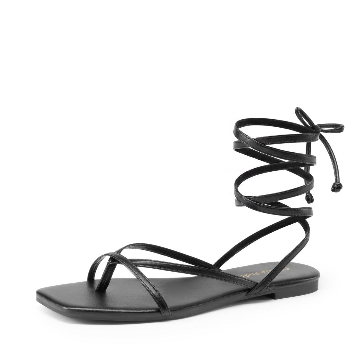 DREAM PAIRS Womens Strappy Lace Up Summer Flat Sandals | Comfortable Thong Design Gladiator Dressy Square Toe Tie Up Sandals for Walking Beach Vocation City Walks Travel