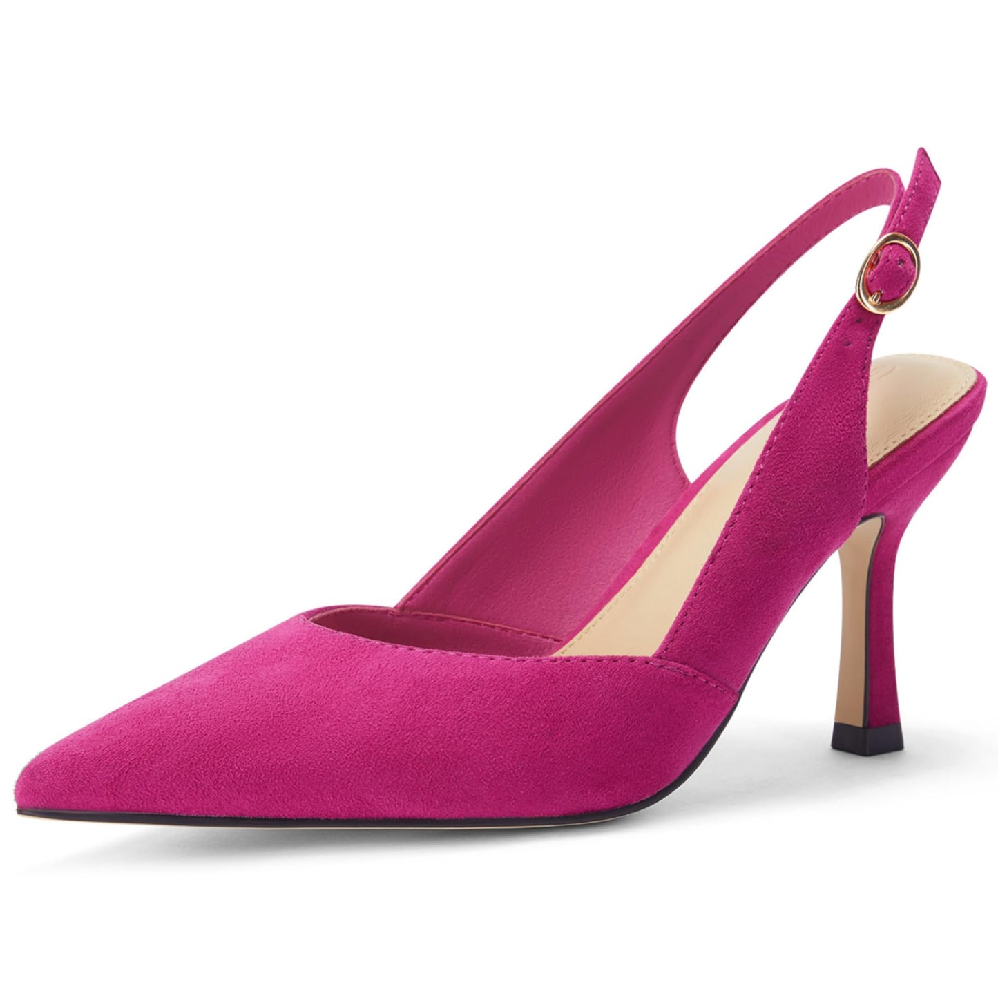 Rilista Women's Slingback Kitten Heels Closed Pointed Toe Backless Wedding Party Dress Pumps Shoes