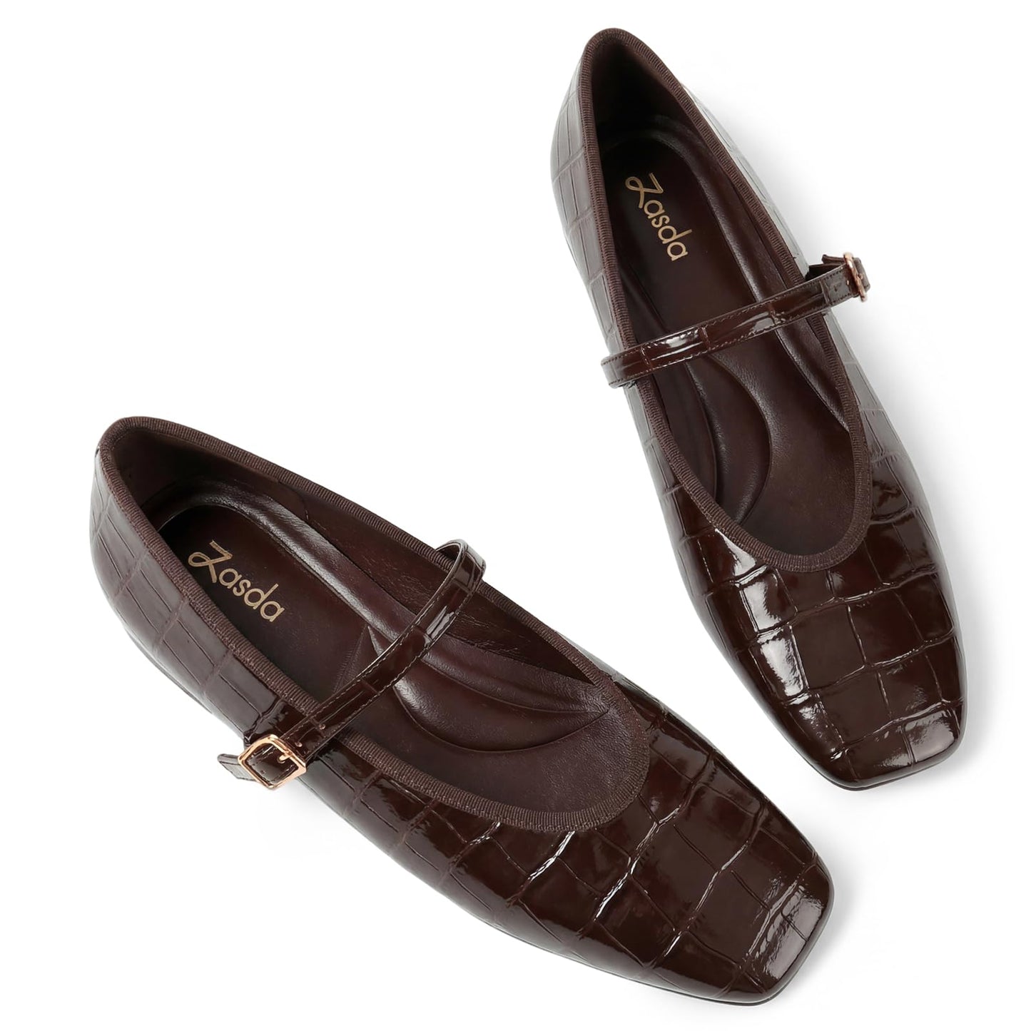 Flats for Women Comfortable Dressy Mary Jane Ballet Flats | Square Toe, Faux Leather, Ankle Strap, Cushioned Insole, Ideal for Work Office Business Dressy Casual Daily Wear