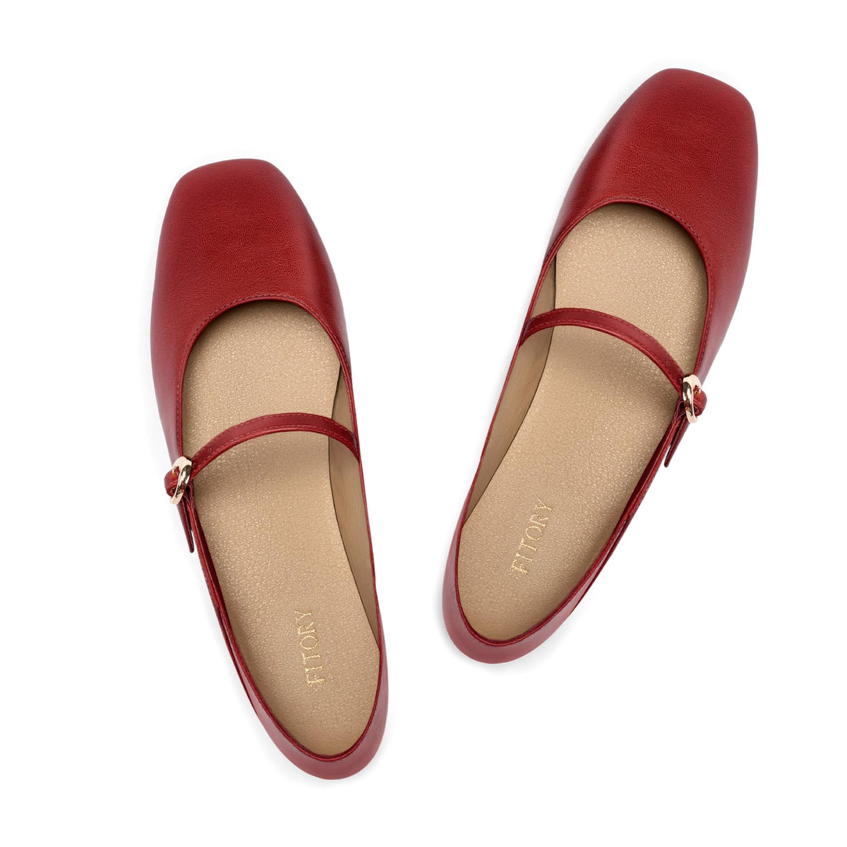 FITORY Mary Jane Shoes Women, Non Slip Work Ballet Flats Business Casual | Black Fall Footwear Comfortable Dressy Office Leopard Print Square Toe Formal Red Closed Toe Church Restaurant