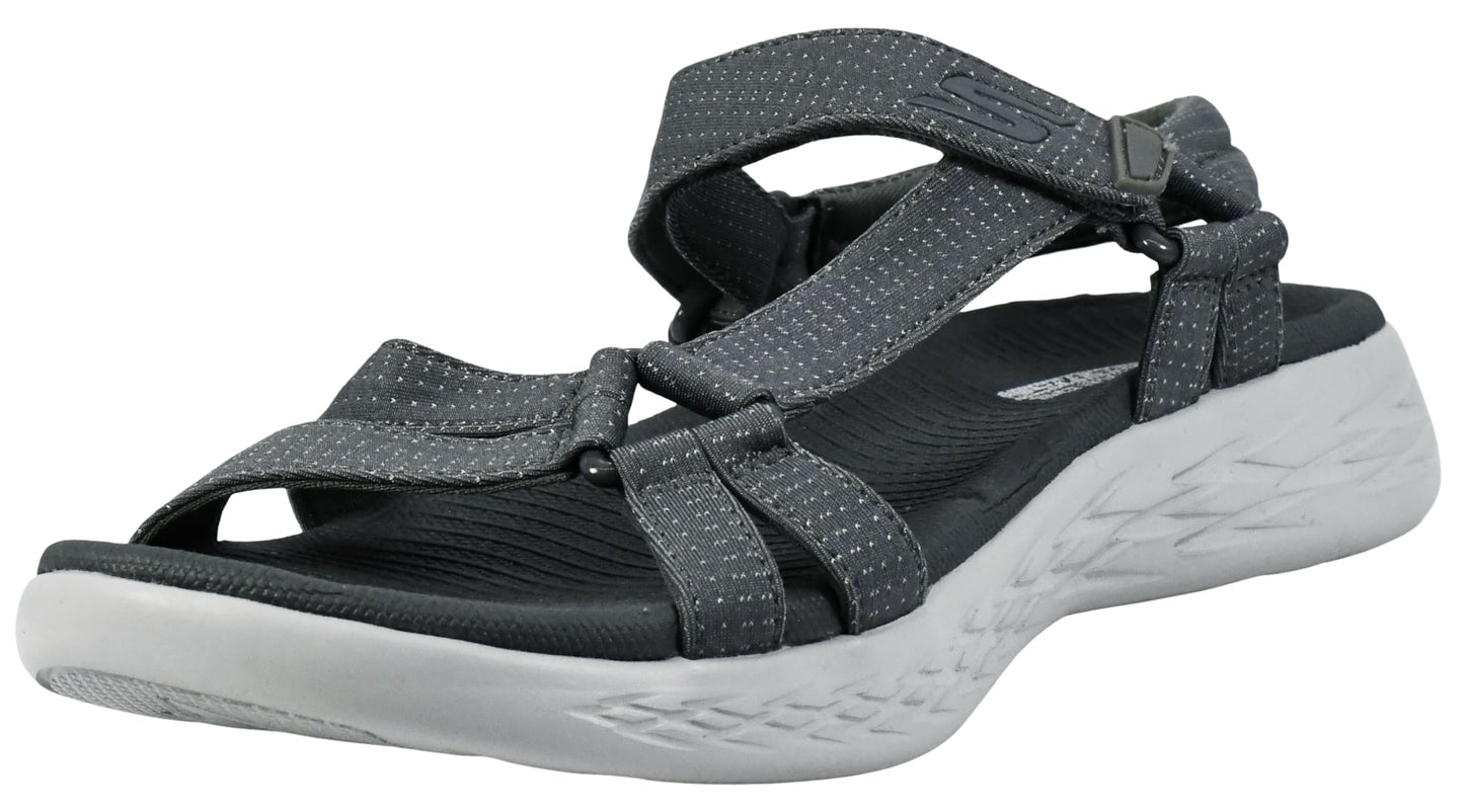 Skechers Women's On-The-go 600-Brilliancy Sport Sandal | Casual, 5GEN Cushioning, Air-Cooled Goga Mat, Machine Washable, Vegan, River sandal