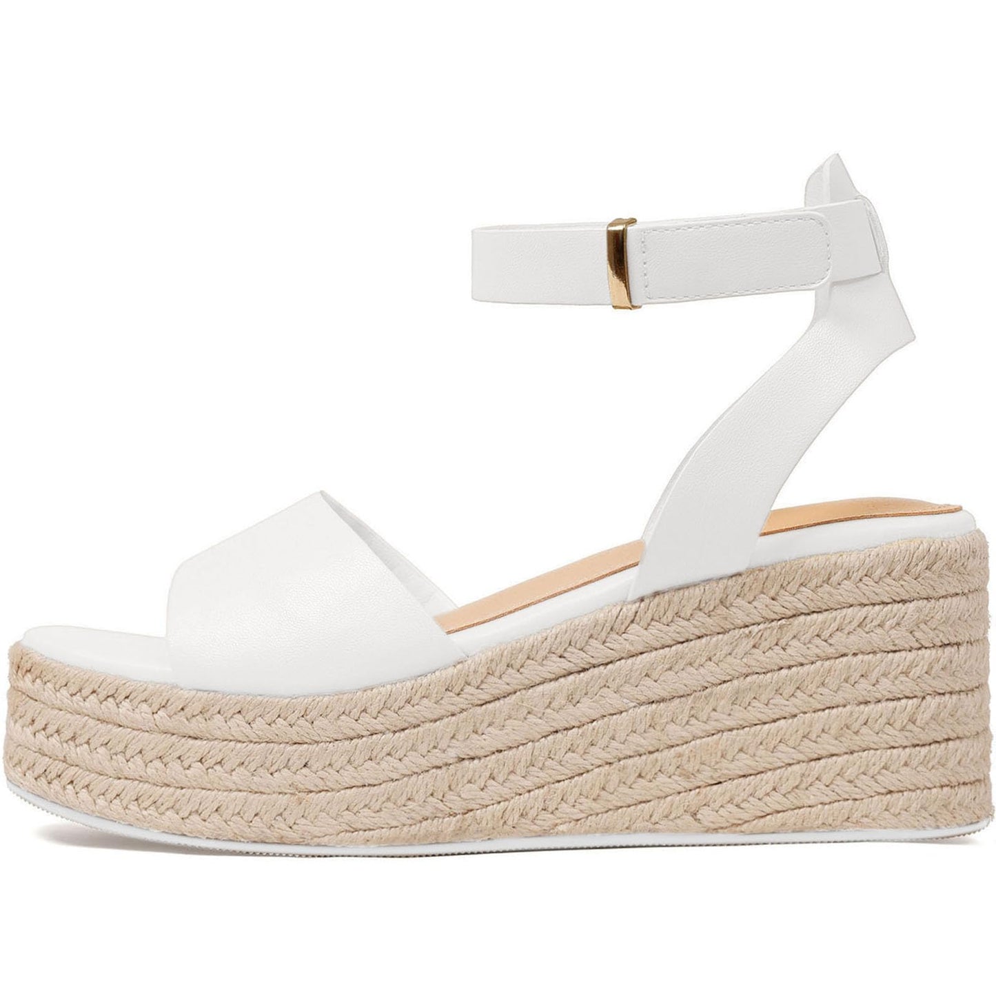 Espadrille Platform Wedge Sandals Braided Women Slip-On Sandal | Adjustable Strap,Open Toe, 3 in Platform Heel, 1.4in Sole, Straw Woven/PU—4 Colors, Beach, Vacation & Summer Boho Daily Wear