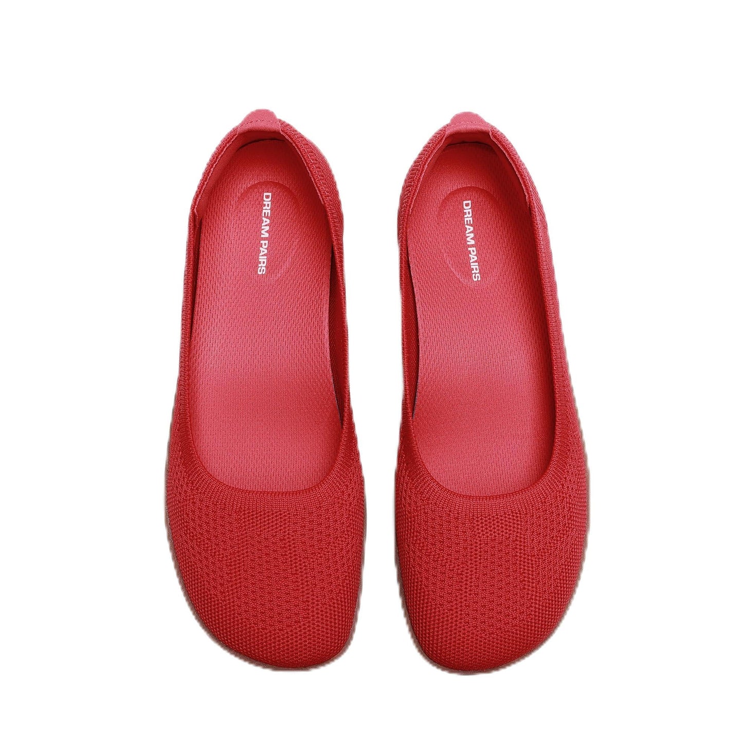 DREAM PAIRS Womens Ballet Wide Toe Arch Support Knit Flats | Foldable, Easy to be Tucked, Non-slip, Breathable Comfort Barefoot Flats Shoes
