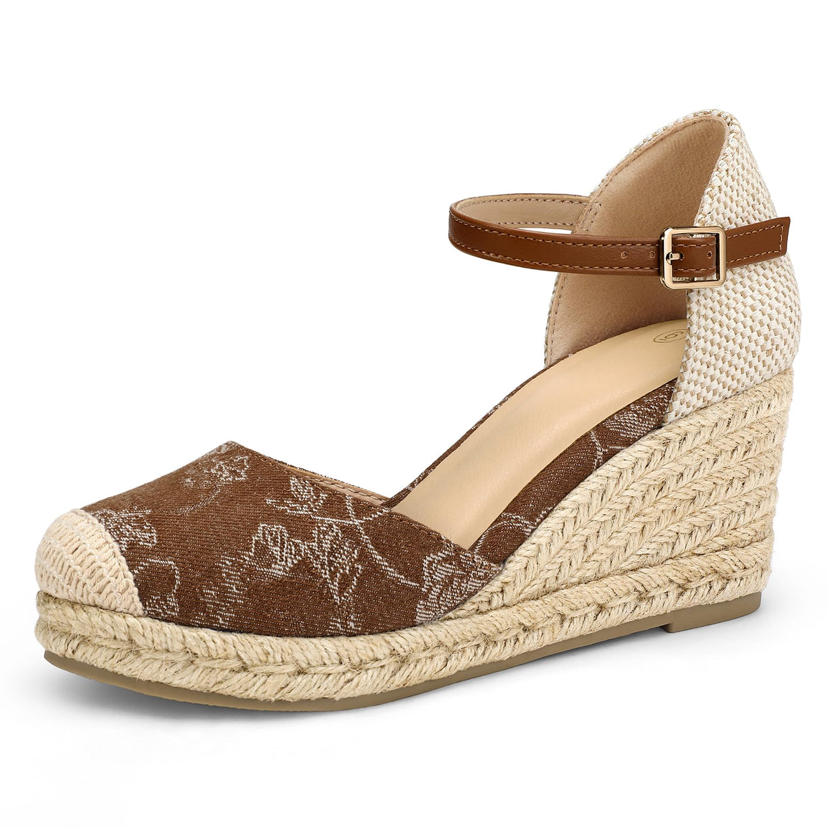 mysoft Women's Platform Espadrille Wedge Sandals Closed Toe Summer Shoes | Comfortable Fit,2.76 Inch Heel,Breathable,Adjustable Ankle Strap Buckle,Non-Slip Rubber,Casual Walking Vacation