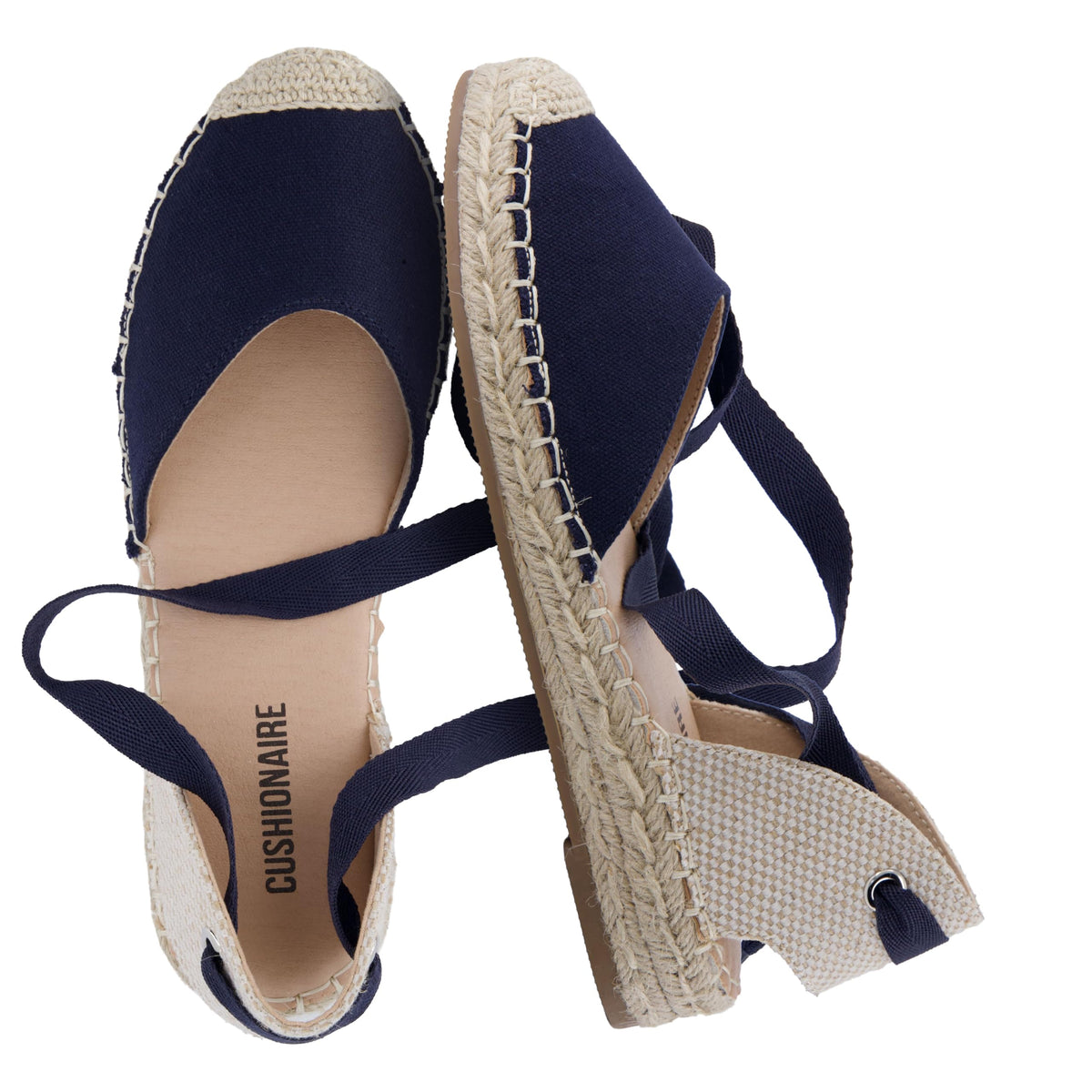 CUSHIONAIRE Talisa Espadrilles for Women, Closed Toe Wedge Sandal with Elastic Ankle Strap and Jute Wrapped Sole