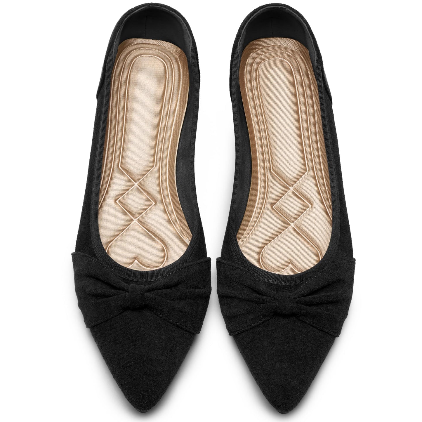 Ecetana Womens Flats Ballet Shoes: Comfortable Dressy Pointed Toe Bow Flats 2026 Foldable Slip On Dress Shoes for Work Office Business Wedding Casual
