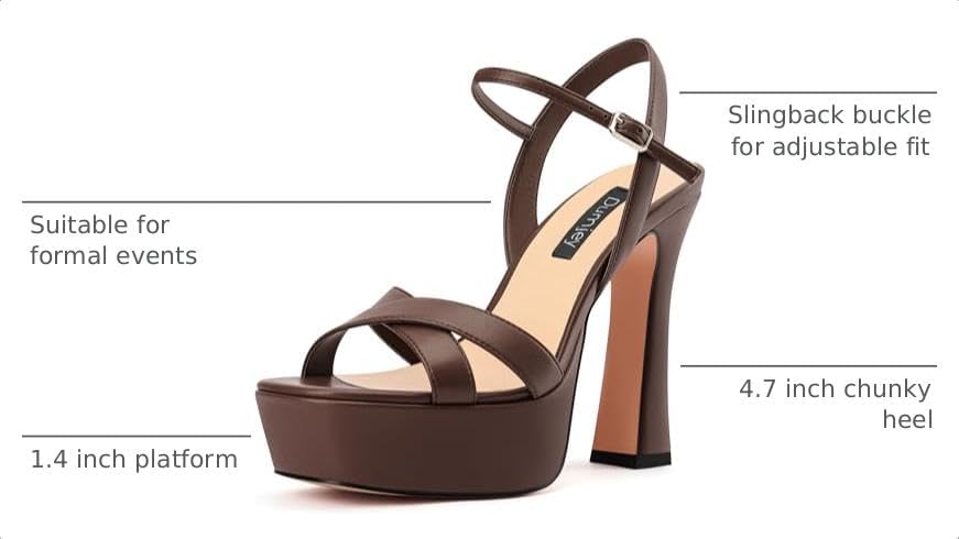 Platform Heels for Women Chunky High Heel Sandals with Ankle Strap | Ankle strap, Square open toe, Sexy pageant heels, Dress evening sandals, Party wedding shoes, Shiny shoes