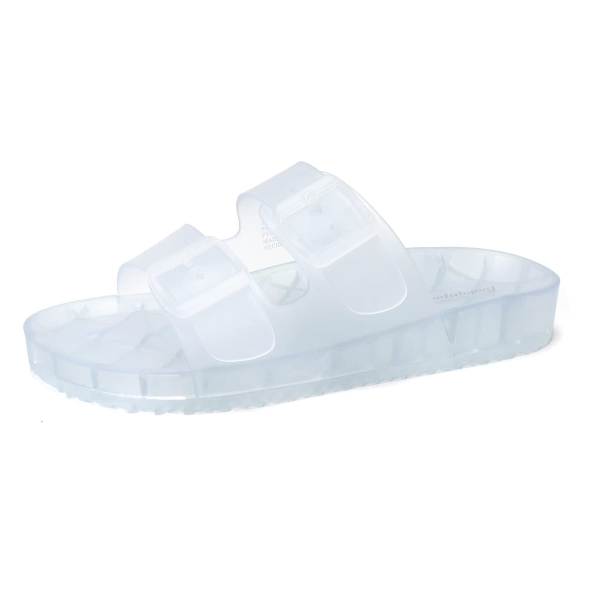 FUNKYMONKEY Women's Comfort Slides Non-Slip Lightweight Flat Beach Sandals | Adjustable Buckle Plastic Sandals with Arch Support, Waterproof Non-Slip Summer Slippers for Pool, Shower & Daily Wear