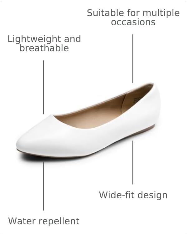 DREAM PAIRS Women's Dress Ballet Flats | pointed toe flats, dressy flat shoes for wedding work office business, slip on comfort flats for women