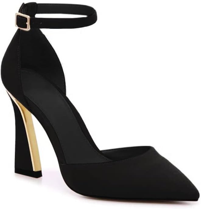 Womens Pumps Point Closed Toe High Heels Ankle Strap Heeled Sandals | Adjustable Buckle Strap, Wedding, Party, Comfortable, Dress Shoes, Business Casual