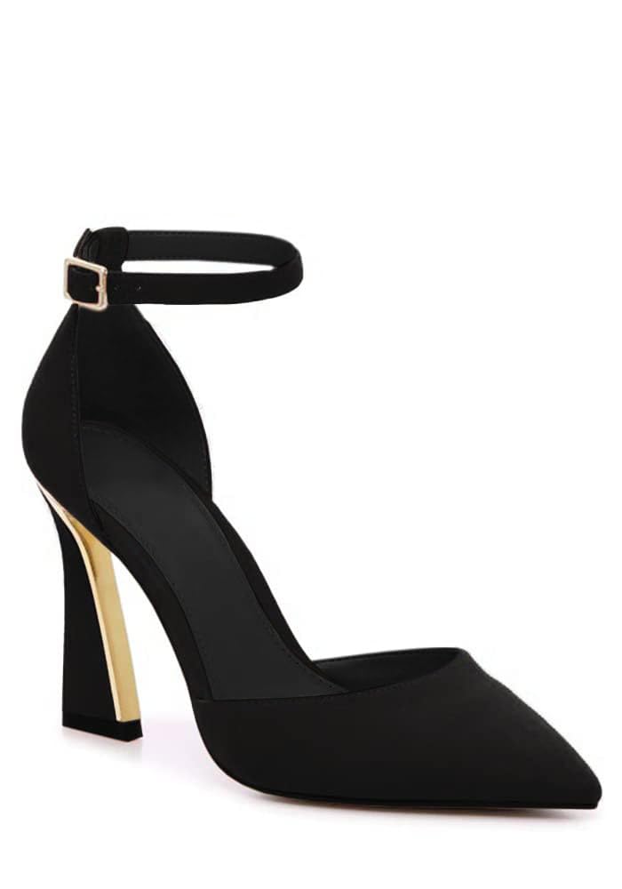 Womens Pumps Point Closed Toe High Heels Ankle Strap Heeled Sandals | Adjustable Buckle Strap, Wedding, Party, Comfortable, Dress Shoes, Business Casual
