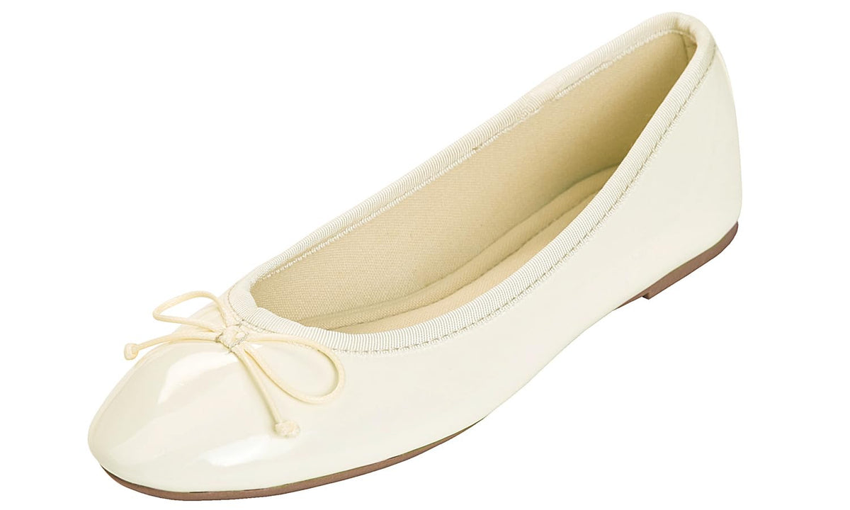 FEVERSOLE Women's Macaroon Colorful Memory Foam Cushion Insock Patent Ballet Flat