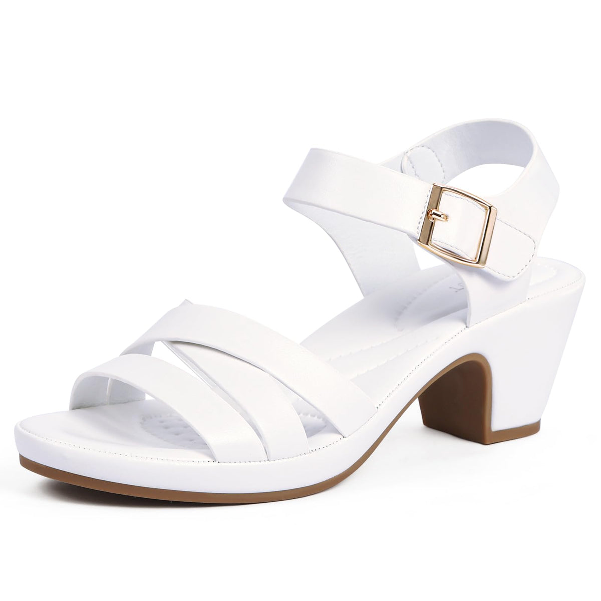 Women's Platform Sandals Dressy: Crisscross Hoop & Loop Block Heels | Chunky Low Heels Strappy Sandals For Women Open Toe Ankle Strap Comfortable Casual Fashion Wedding Party Work Office