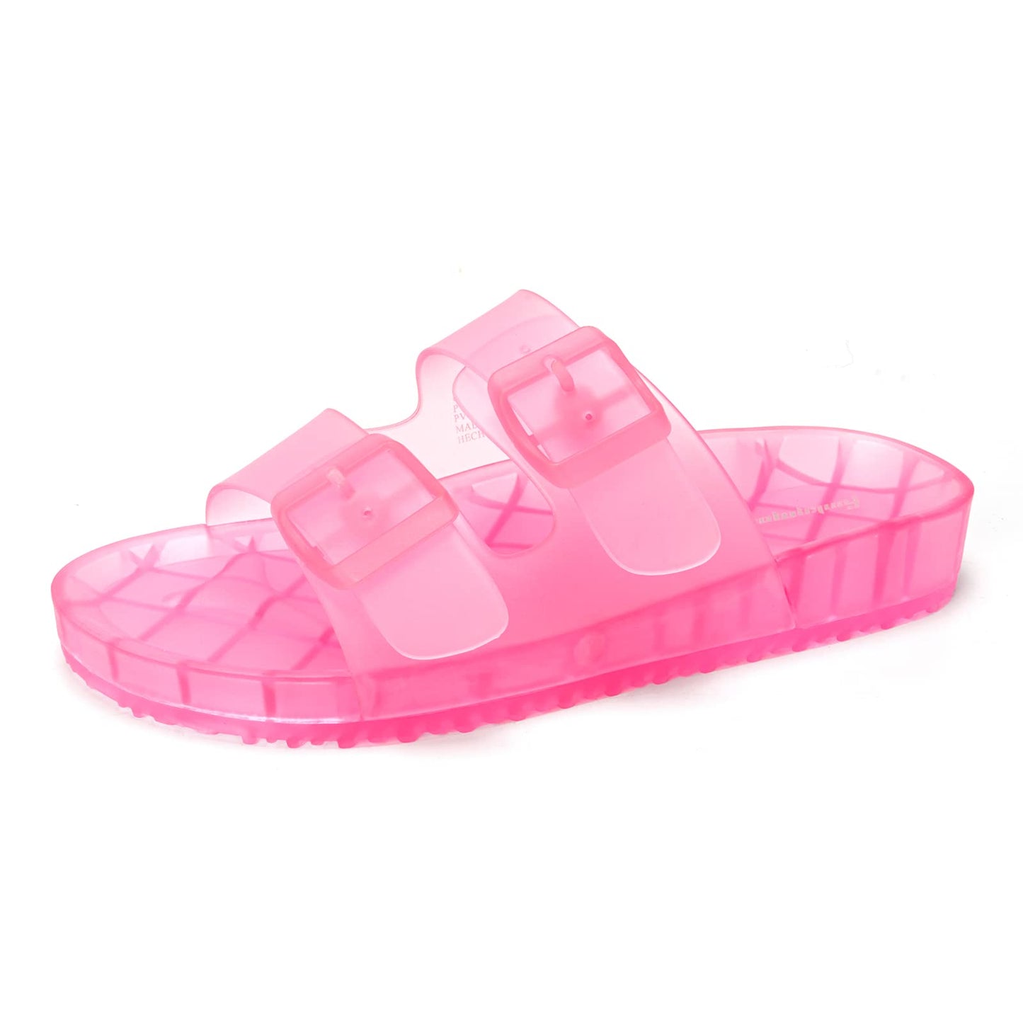 FUNKYMONKEY Women's Comfort Slides Non-Slip Lightweight Flat Beach Sandals | Adjustable Buckle Plastic Sandals with Arch Support, Waterproof Non-Slip Summer Slippers for Pool, Shower & Daily Wear
