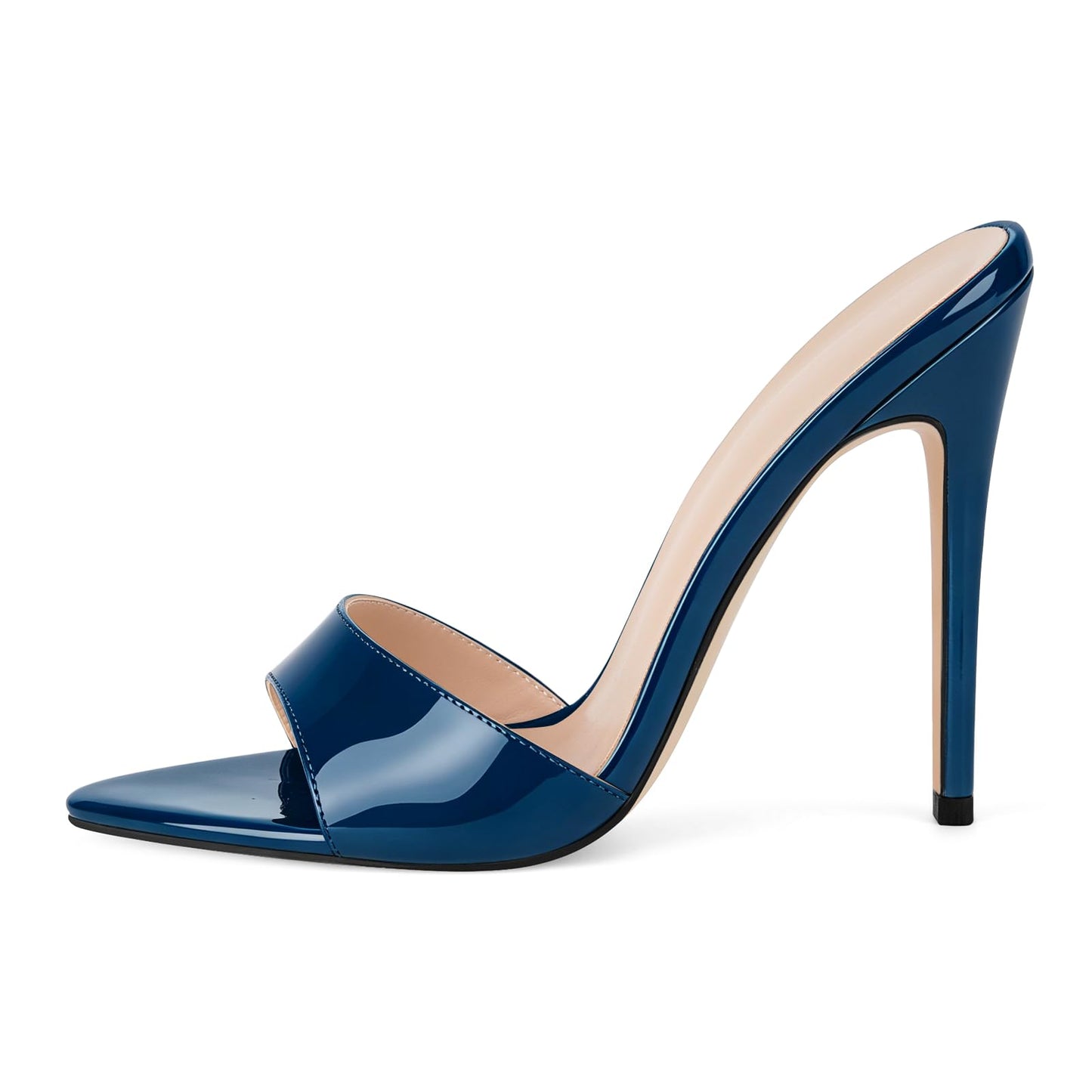 Only maker Heeled Slide Sandals for Women Open Toe Stiletto Mules | Pointed Open Toe, High Heels Slip-On, Dress Shoes, for Party Evening Club & Formal Outfits