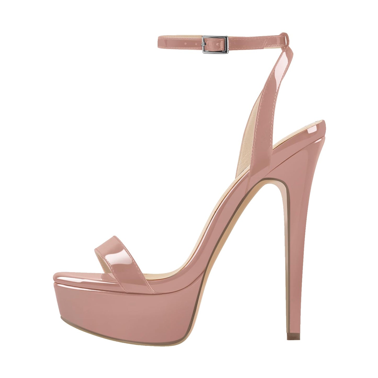 Platform Stiletto High Heels for Women, Round Open Toe Ankle Strap Sexy Heeled Sandals for Wedding Party Dress