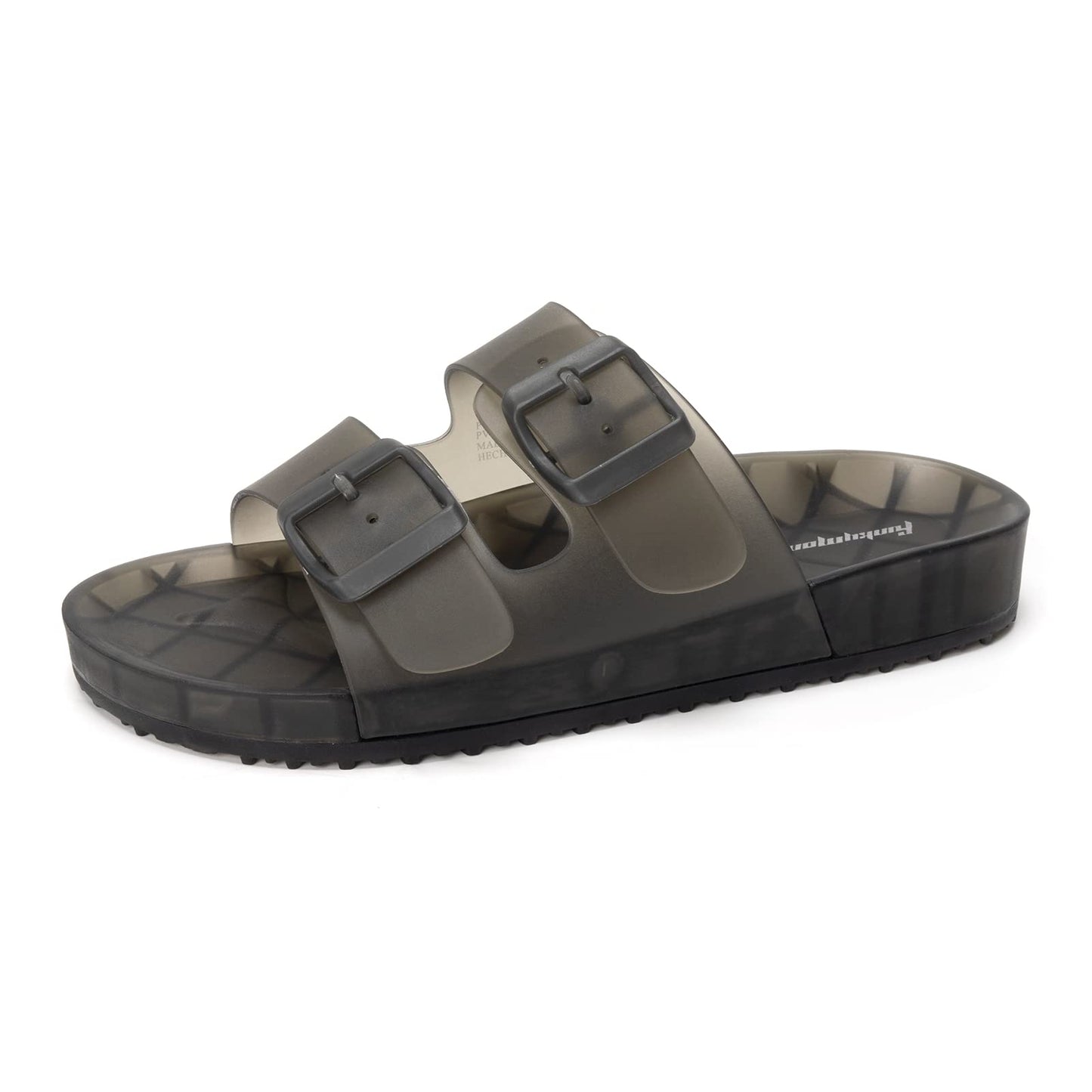 FUNKYMONKEY Women's Comfort Slides Non-Slip Lightweight Flat Beach Sandals | Adjustable Buckle Plastic Sandals with Arch Support, Waterproof Non-Slip Summer Slippers for Pool, Shower & Daily Wear