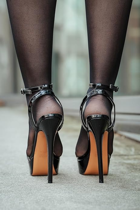 Platform Stiletto High Heels for Women, Round Open Toe Ankle Strap Sexy Heeled Sandals for Wedding Party Dress