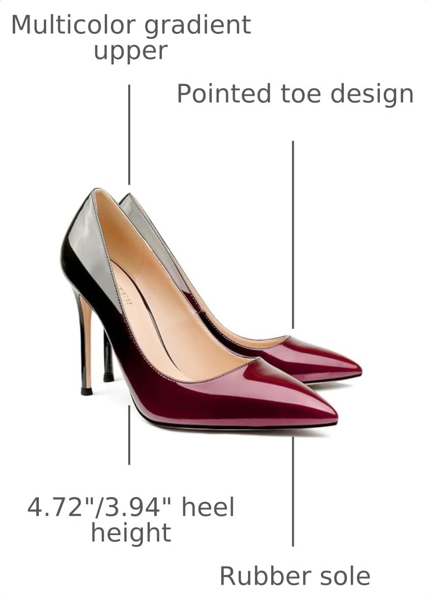 COLETER Women's 4 Inch Pumps Pointed Toe Dress Shoes Slip On Stiletto Pumps | Closed Toe Stiletto High Heel Pumps, Elegant Dress Heels for Business Casual, Formal, Evening Party