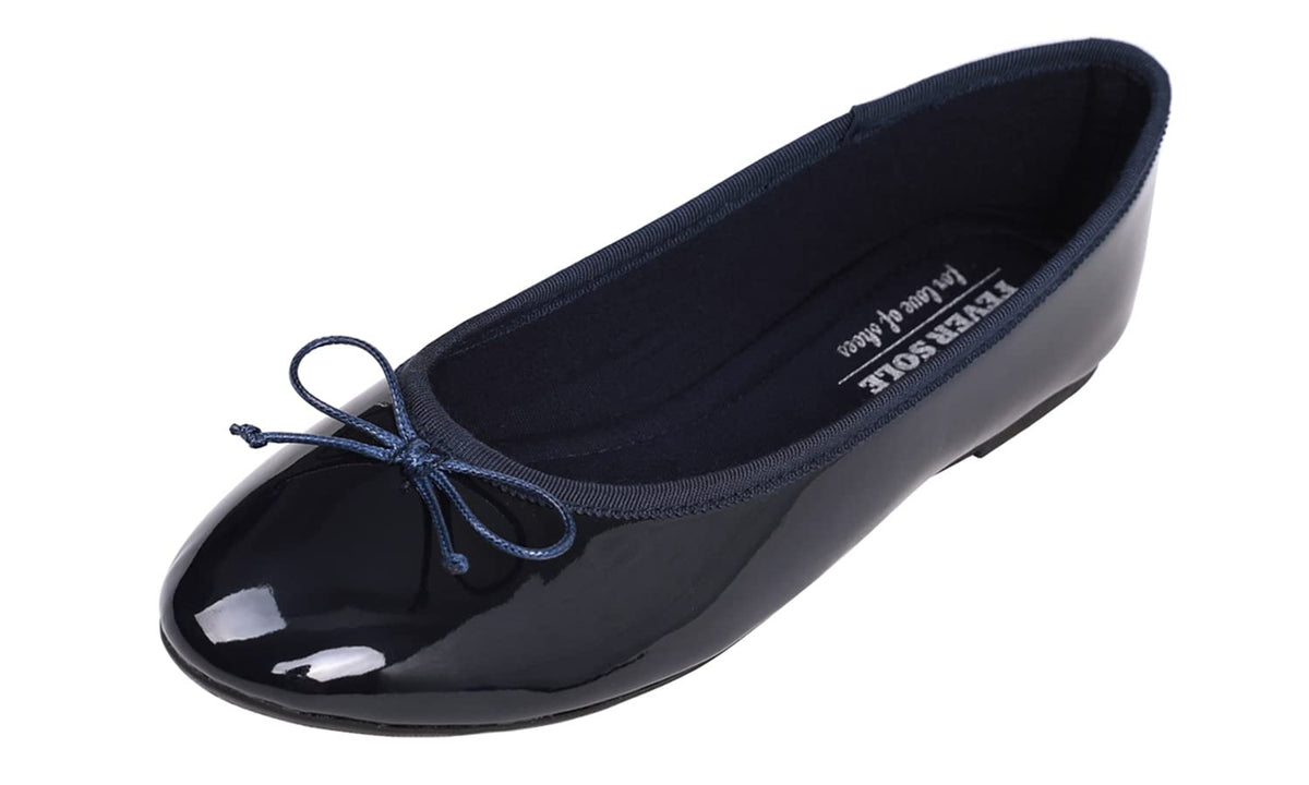FEVERSOLE Women's Macaroon Colorful Memory Foam Cushion Insock Patent Ballet Flat