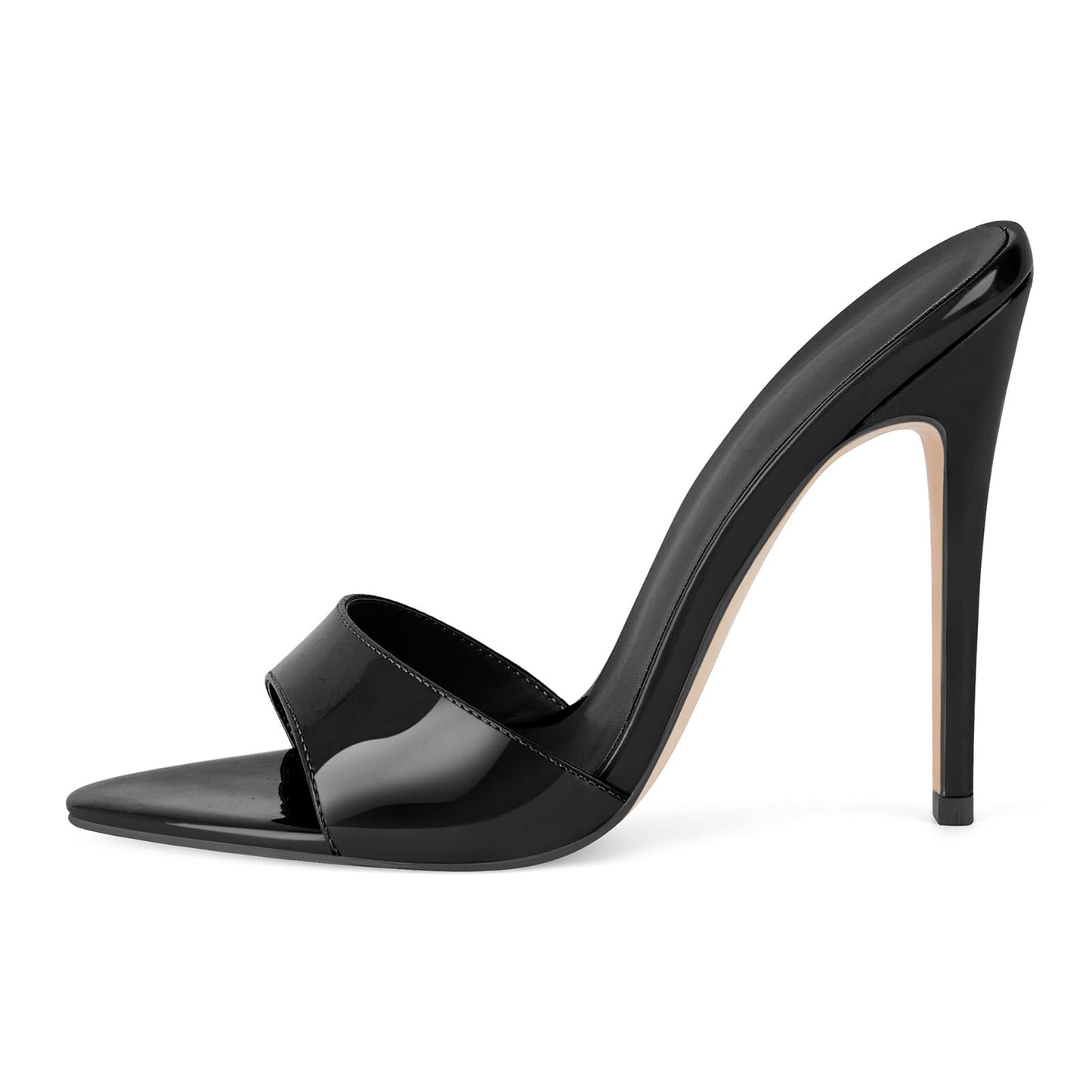 Only maker Heeled Slide Sandals for Women Open Toe Stiletto Mules | Pointed Open Toe, High Heels Slip-On, Dress Shoes, for Party Evening Club & Formal Outfits