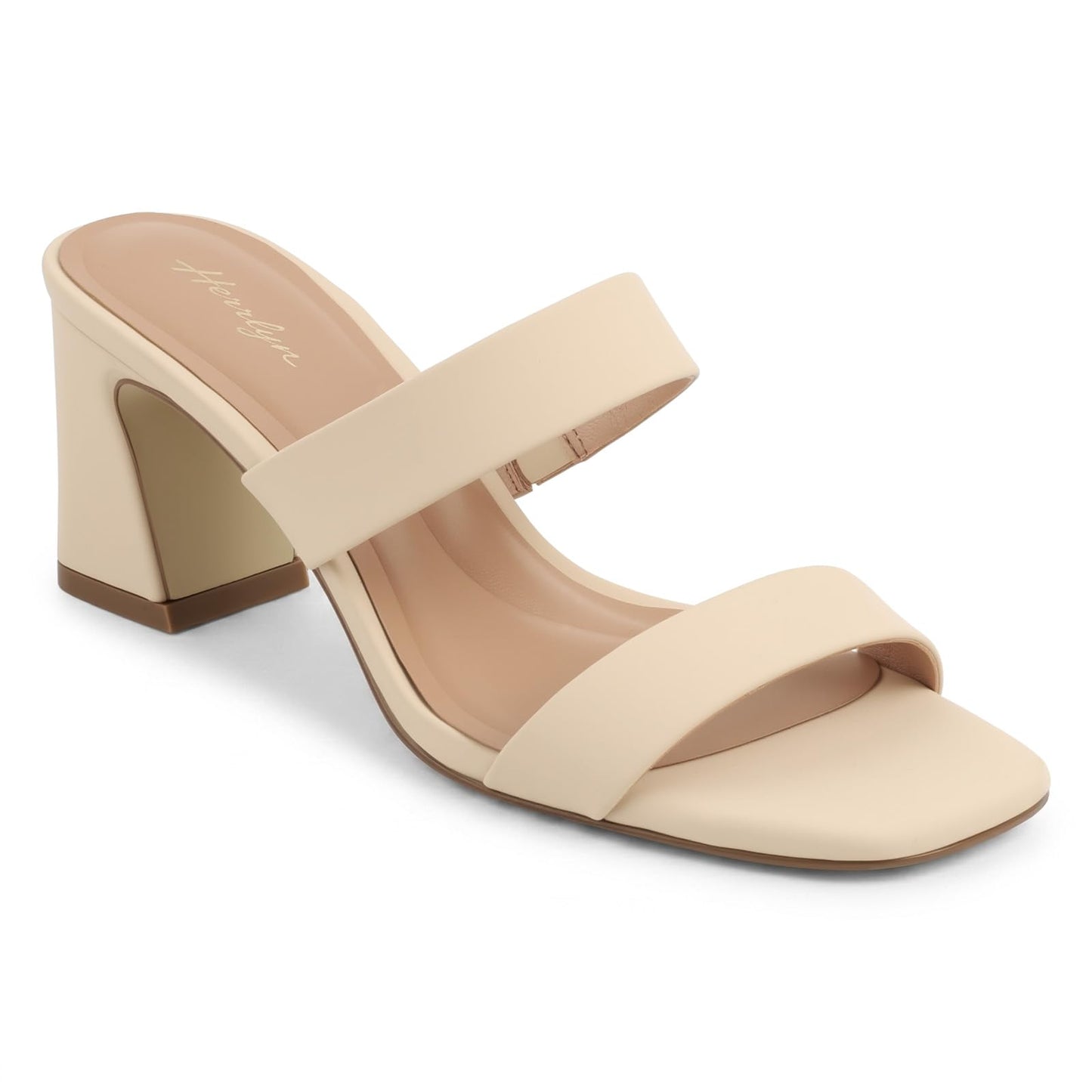 Block Heels for Women Open Toe Heels Two Strap Heeled Sandals Comfortable Summer Heels Slip On Low Heel Dress Shoes