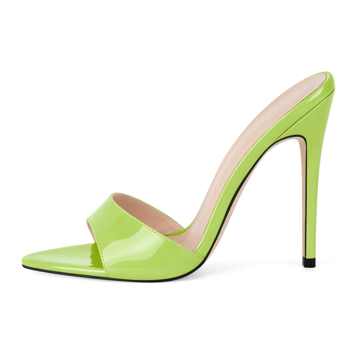 Only maker Heeled Slide Sandals for Women Open Toe Stiletto Mules | Pointed Open Toe, High Heels Slip-On, Dress Shoes, for Party Evening Club & Formal Outfits