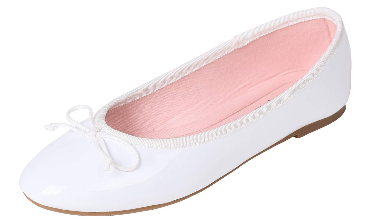FEVERSOLE Women's Macaroon Colorful Memory Foam Cushion Insock Patent Ballet Flat