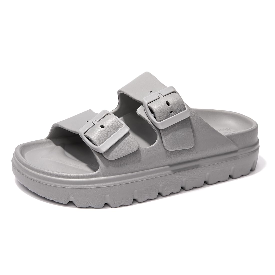 FUNKYMONKEY Women's Comfort Slides Non-Slip Lightweight Flat Beach Sandals | Adjustable Buckle Plastic Sandals with Arch Support, Waterproof Non-Slip Summer Slippers for Pool, Shower & Daily Wear