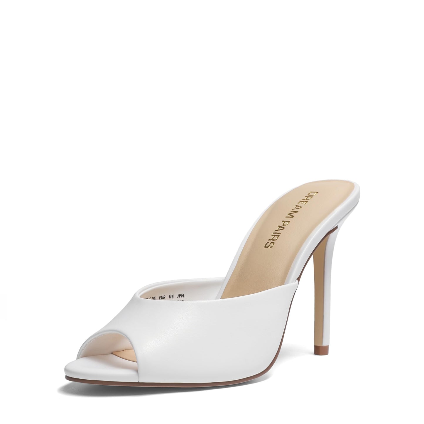 DREAM PAIRS Women's Peep Toe Mule Heel Sandal | chic sexy 3.94 inch high heels,stiletto open round peep toe mules, slip on dress shoes, for party dressy prom wedding