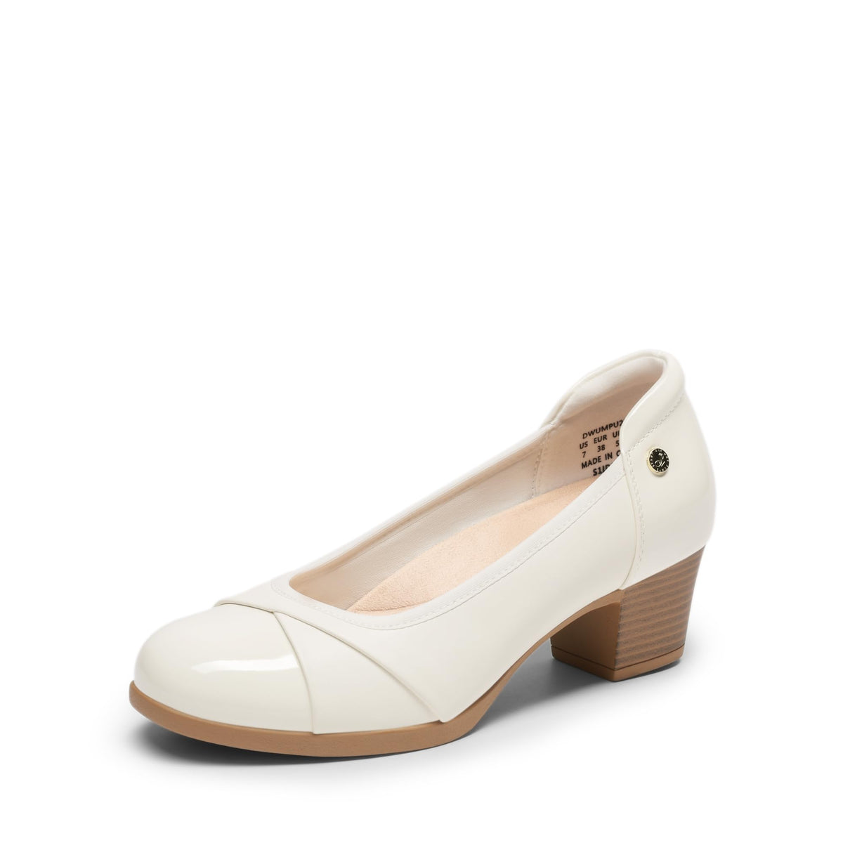 DREAM PAIRS Women's Pumps Low Chunky Arch Support Heels | Bunion-friendly with 3D cushioned insole and flexible anti-slip sole for all-day comfort, suitable for work and daily