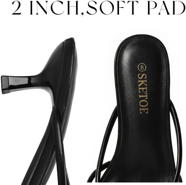 Kitten Heels Dressy Women Strappy Heel Sandals Square Open Toe Flip Flop Heels