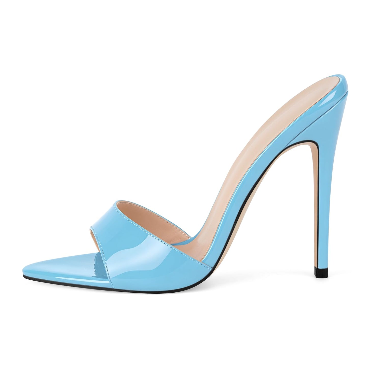 Only maker Heeled Slide Sandals for Women Open Toe Stiletto Mules | Pointed Open Toe, High Heels Slip-On, Dress Shoes, for Party Evening Club & Formal Outfits
