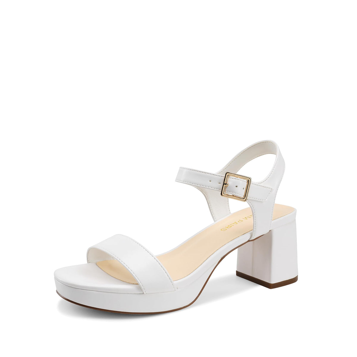 DREAM PAIRS Women's Platform Block Chunky Heels Sandals | Open Square Toe Ankle Strap Heel Fashion Wedding Party Dress Sandals Shoes 2.56-inch Block Heel and a 0.71-inch Platform