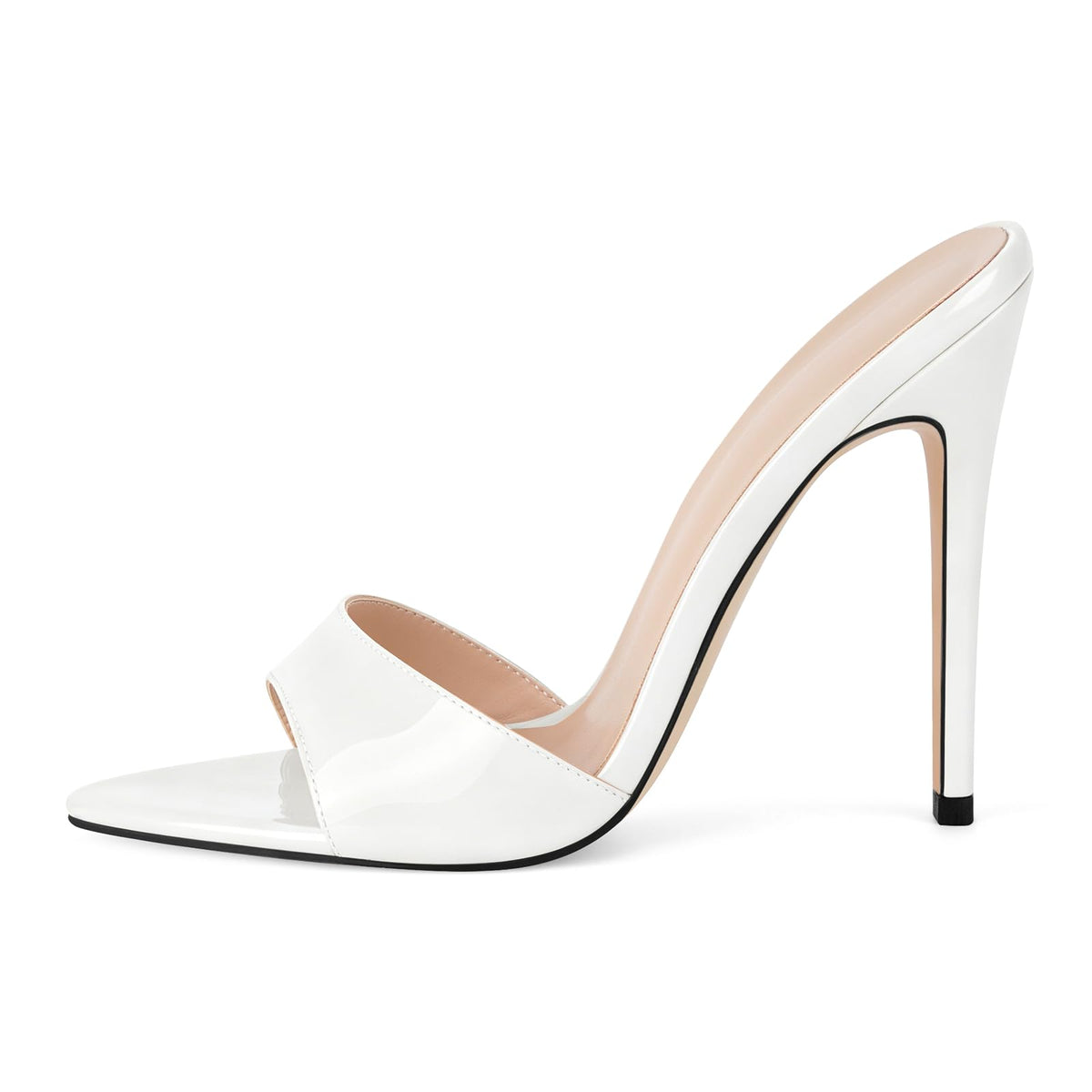 Only maker Heeled Slide Sandals for Women Open Toe Stiletto Mules | Pointed Open Toe, High Heels Slip-On, Dress Shoes, for Party Evening Club & Formal Outfits