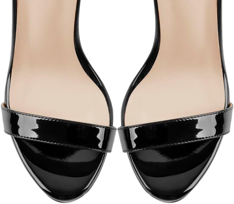 Platform Stiletto High Heels for Women, Round Open Toe Ankle Strap Sexy Heeled Sandals for Wedding Party Dress