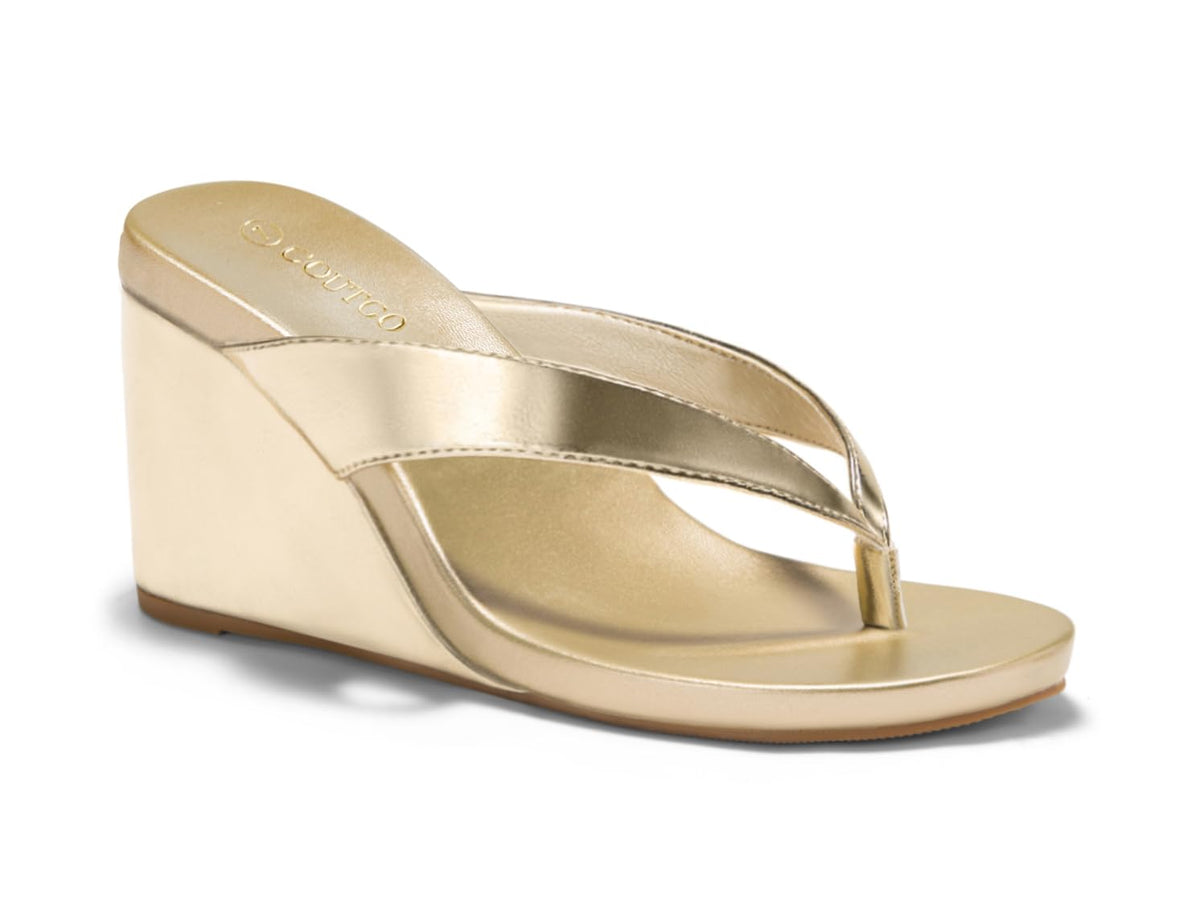 Coutgo Womens Wedge Heels Sandals Platform Flip Flops Slides Slip On Summer Beach Shoes