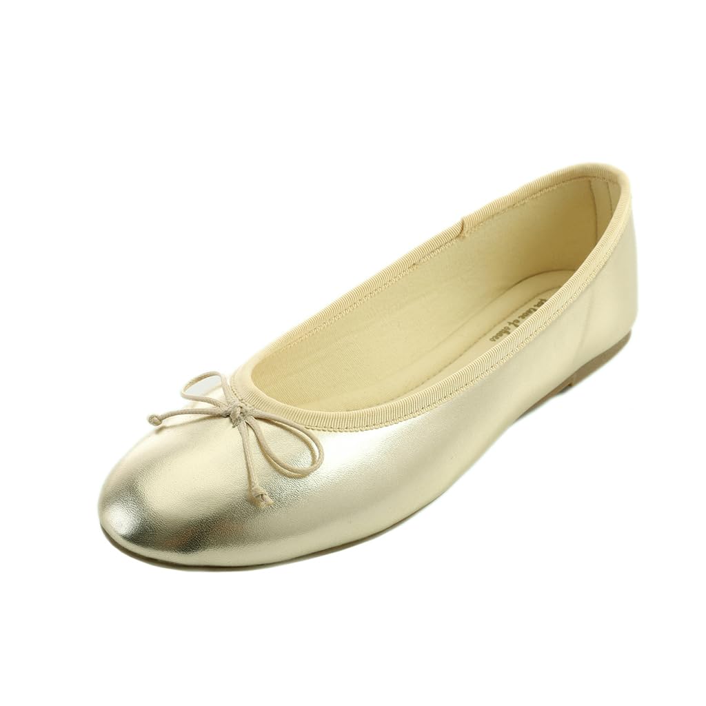FEVERSOLE Women's Macaroon Colorful Memory Foam Cushion Insock Patent Ballet Flat