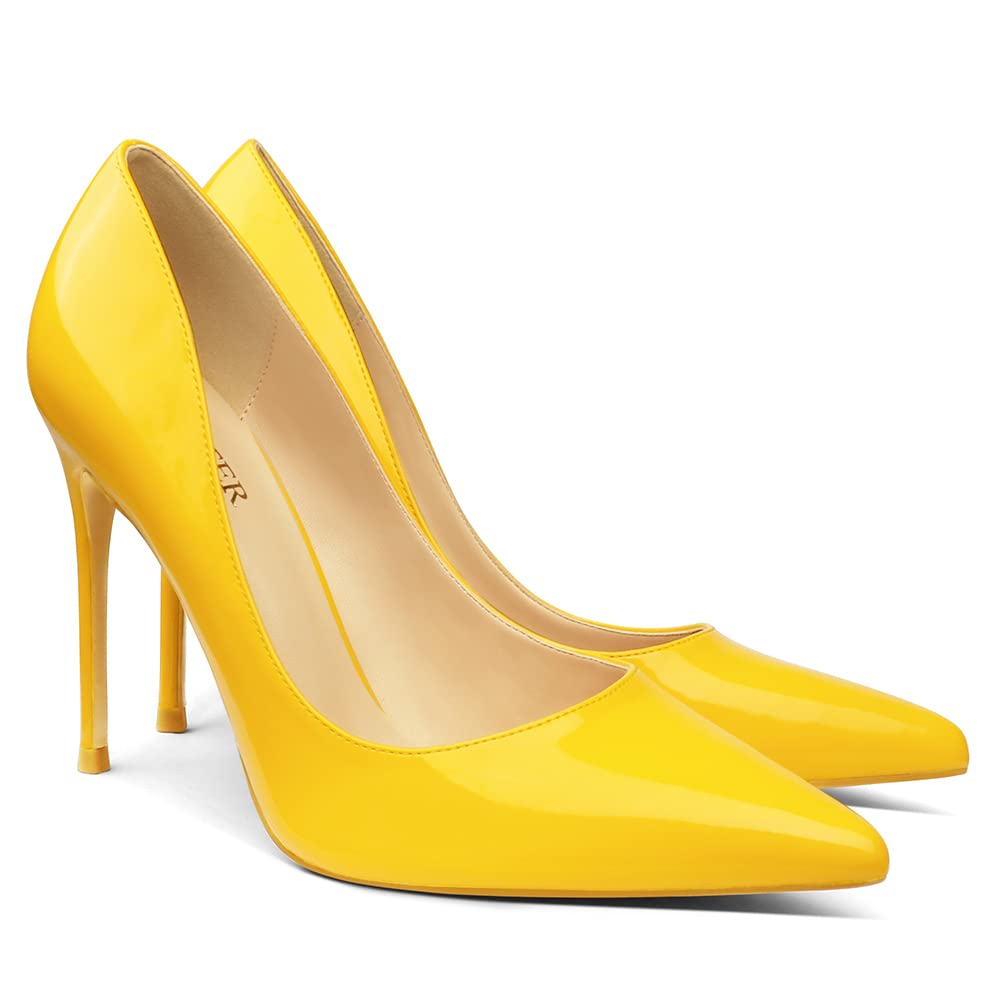 COLETER Women's 4 Inch Pumps Pointed Toe Dress Shoes Slip On Stiletto Pumps | Closed Toe Stiletto High Heel Pumps, Elegant Dress Heels for Business Casual, Formal, Evening Party