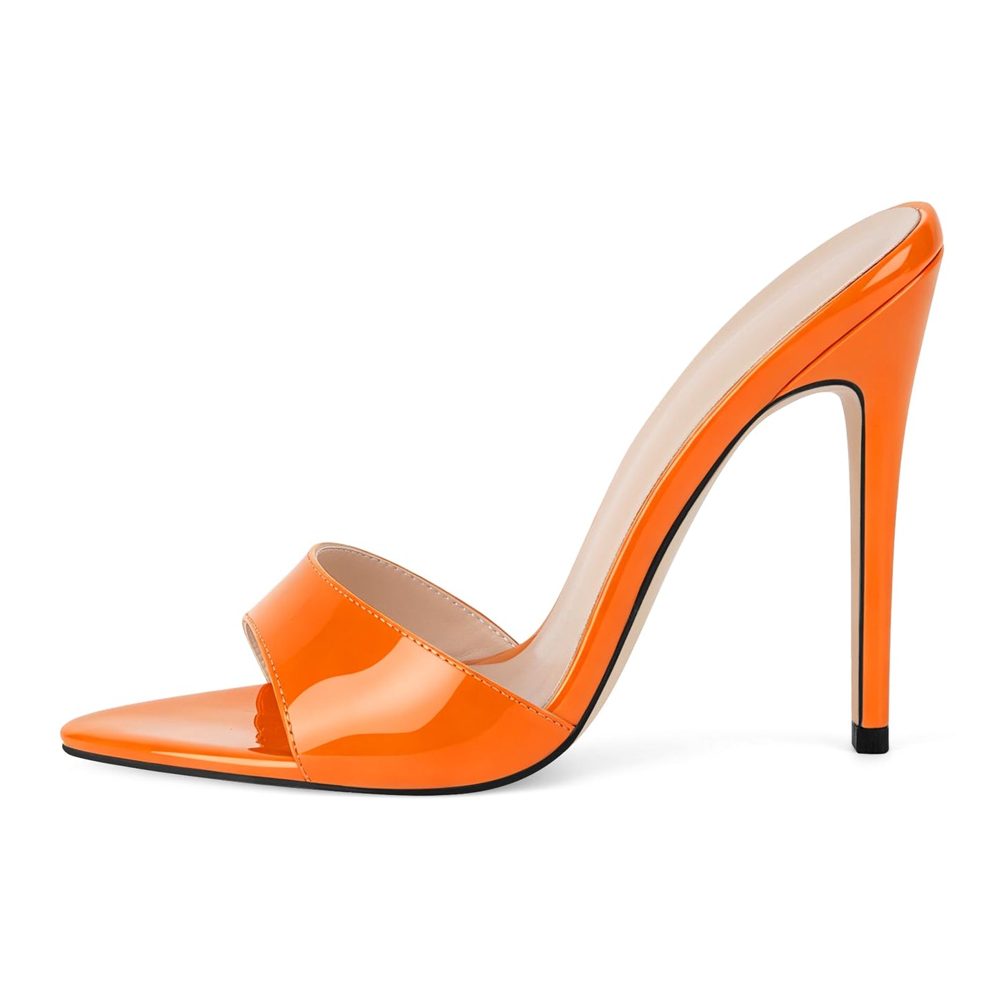 Only maker Heeled Slide Sandals for Women Open Toe Stiletto Mules | Pointed Open Toe, High Heels Slip-On, Dress Shoes, for Party Evening Club & Formal Outfits
