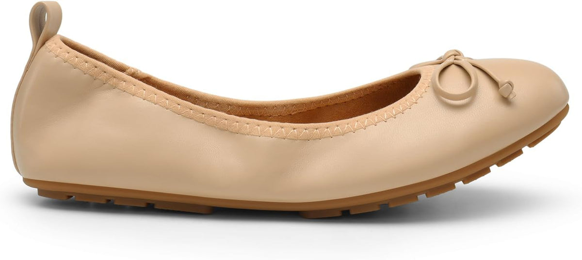 DREAM PAIRS Women's Foldable Bowknot Ballet Flats | Light Weight, Slip-On Dress Shoes, Round Toe, Offer all-day comfort for long walking, standing, dancing