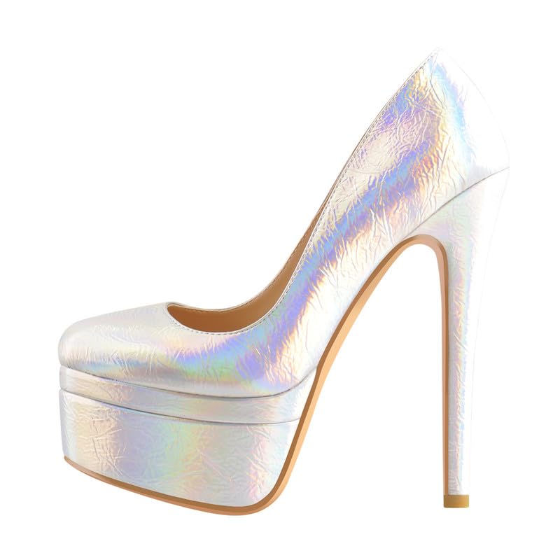 Richealnana Women's Double Platform Stiletto High Heel Pumps