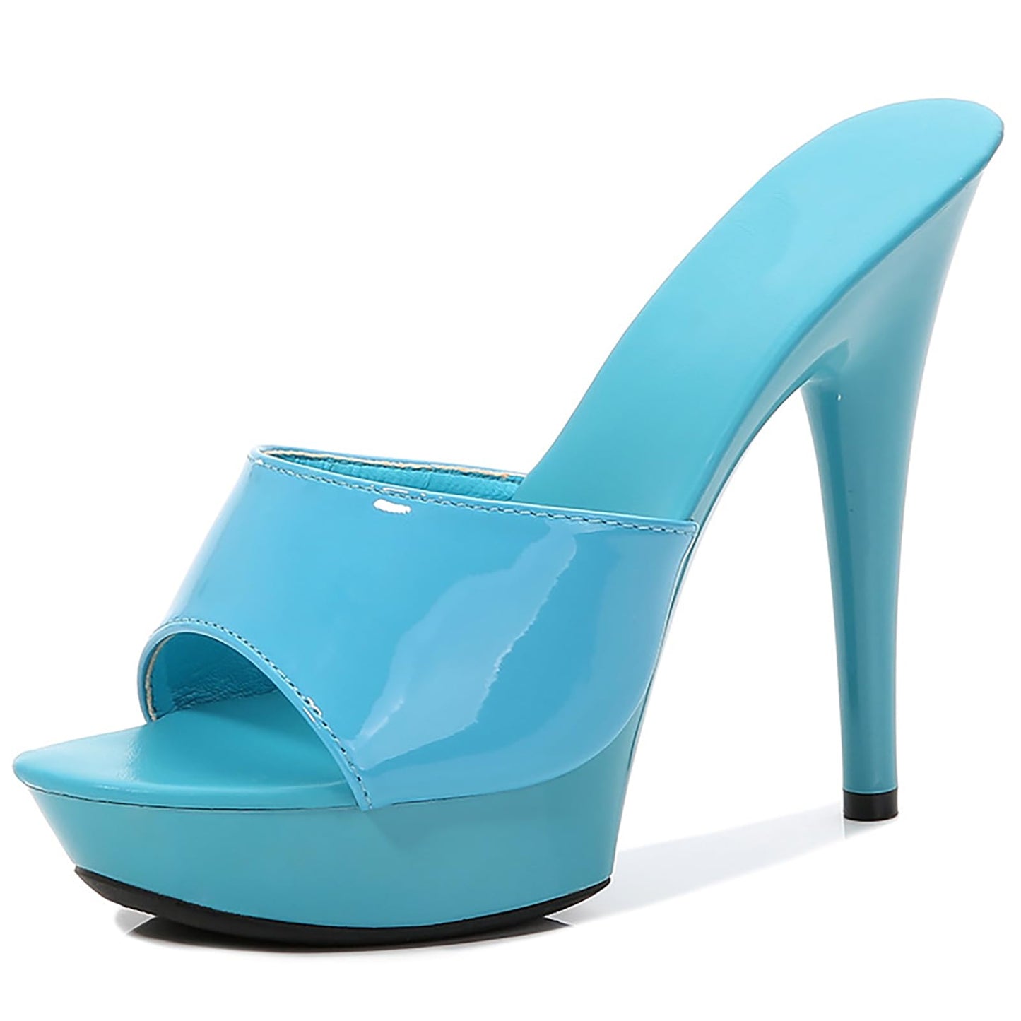 Women Fish Mouth Sky High Heel Platform Sexy Party Slides Round Open Toe Slip On High Heeled Backless Prom Sandals Fashion Stiletto Dress Bridal Evening Shoes