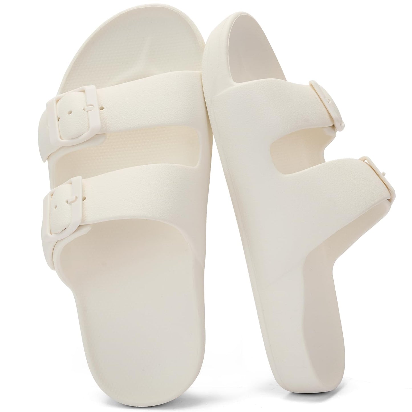 Womens Comfortable Arch Support Beach Sandals Waterproof Eva Slides | Adjustable Double Buckles,Quick Dry,Summer Walking Slides,Non Slip,Lightweight,Pool Sandals,Shower Outdoor Shoes