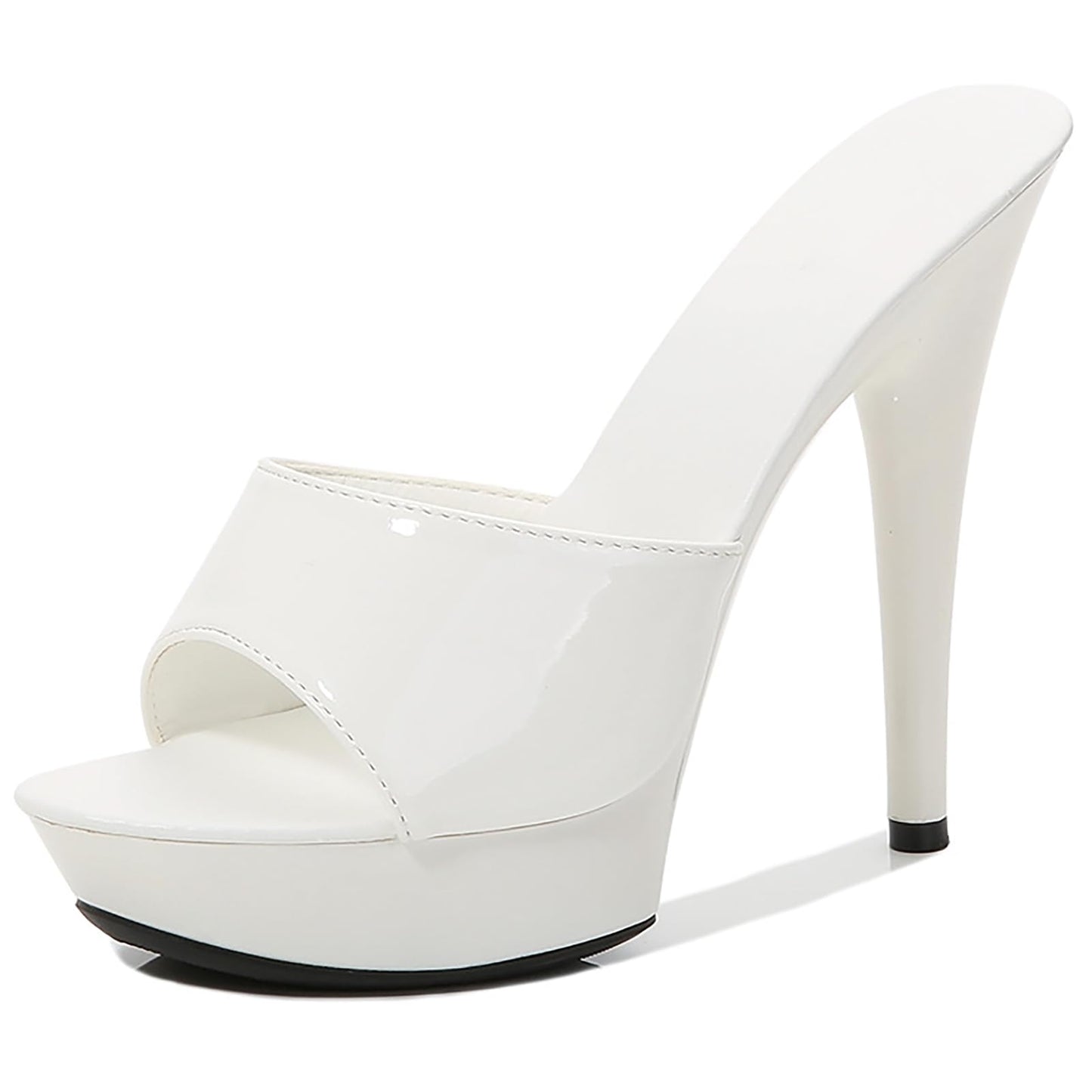 Women Fish Mouth Sky High Heel Platform Sexy Party Slides Round Open Toe Slip On High Heeled Backless Prom Sandals Fashion Stiletto Dress Bridal Evening Shoes