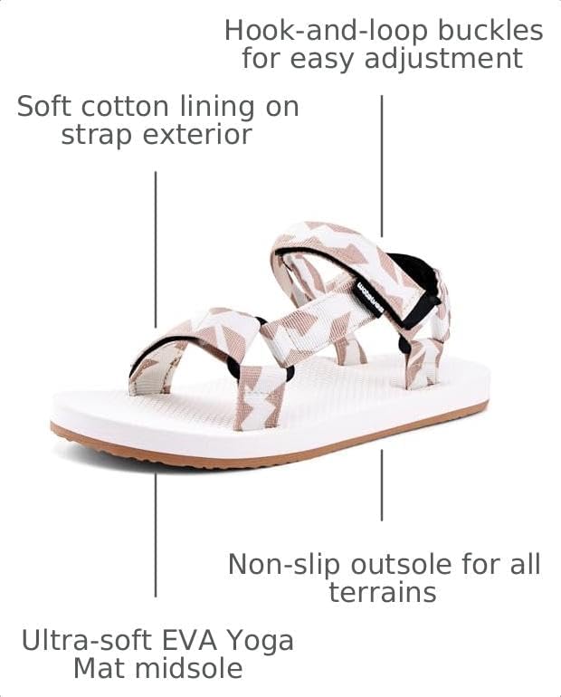 WateLves Womens-Sport-Sandals Hiking Sandals with-Arch-Support Webbing-Outdoor-Beach-Water-Sandals for Travel-Walking-Trekking-Camping