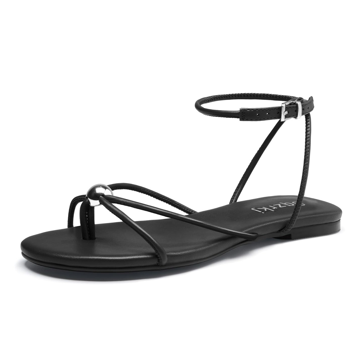Strappy Flat Sandals for Women Comfortable Open Toe Ankle Strap Thong Sandals Summer Beach Dressy Shoes
